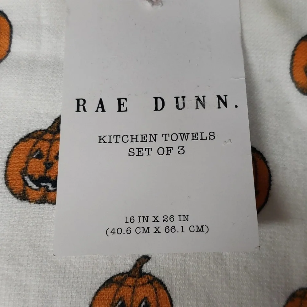 Rae Dunn NWT Set of 3 Halloween Kitchen Towels